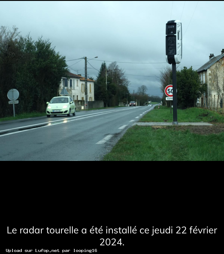 FRANCE photo du radar Suaux N141 16 - Charente