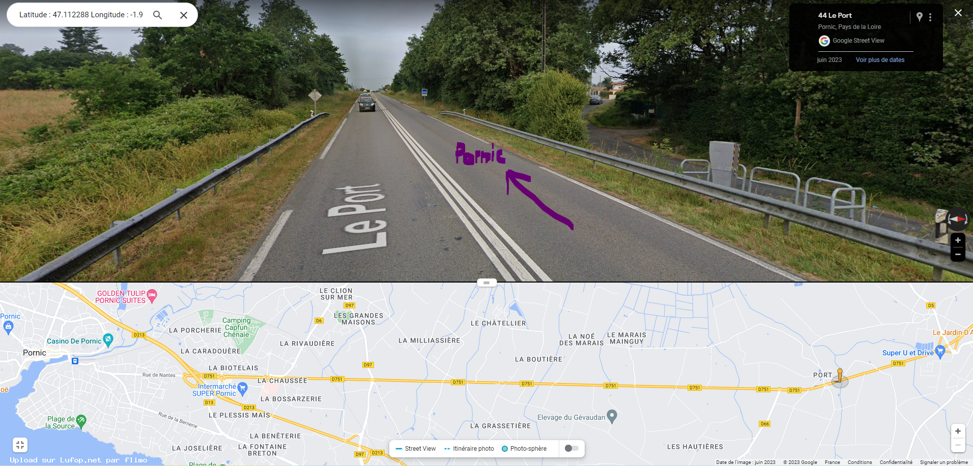 FRANCE photo du radar Pornic D751 44 - Loire-Atlantique