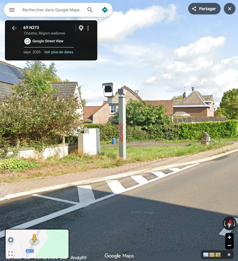 BELGIQUE photo du radar Cortil-Noirmont Rue Gaston Delvaux Brabant Wallon